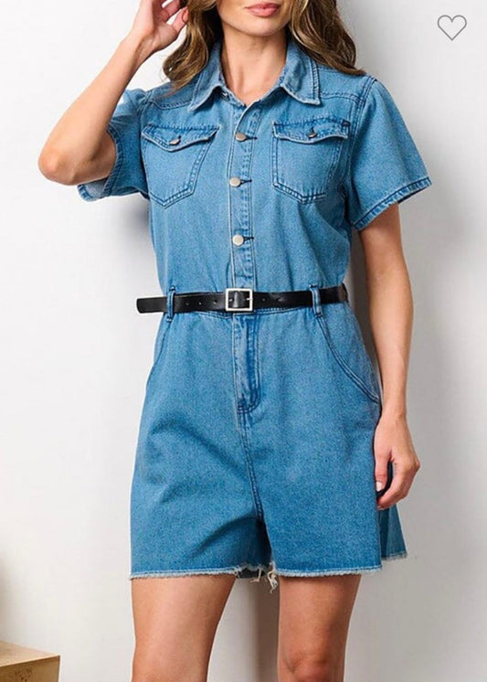 Romper denim con botones